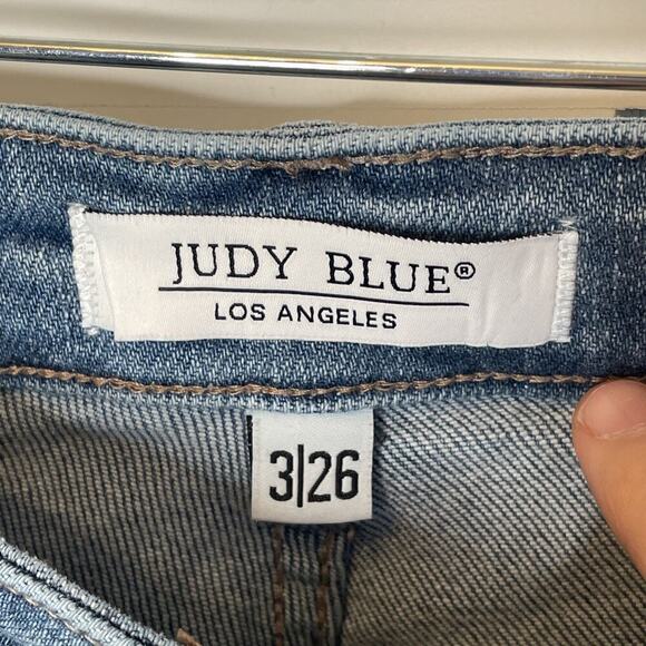 Judy Blue Jeans Women 3/26 Slim Fit Denim Rhinestone Sparkle Distressed Stretch - Picture 7 of 16